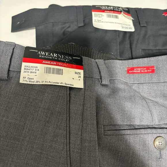 NWT Awareness Kenneth Cole Gray Men’s Dress Pants Size 28 - Picture 7 of 8